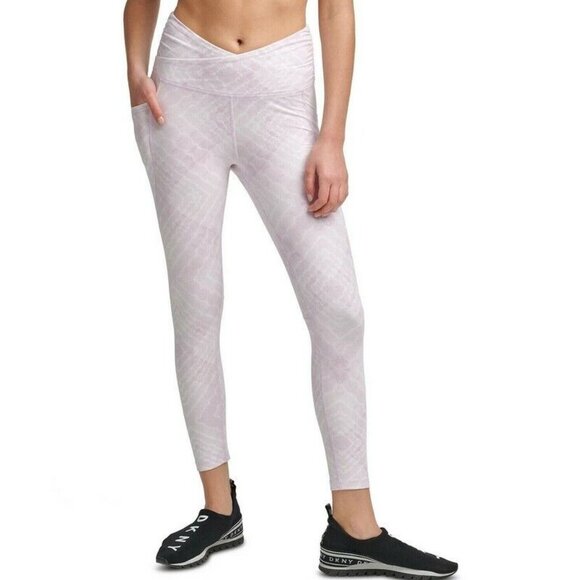 Dkny Pants - DKNY Crossover-Front Tie-Dyed Leggings Pink Size XS MSRP $60